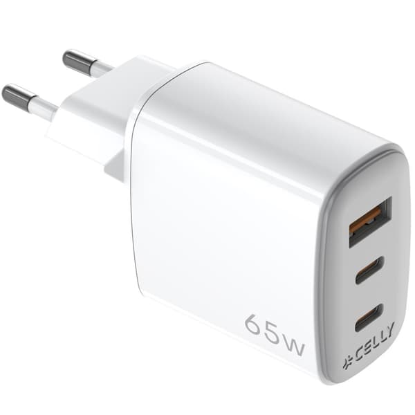 Celly Laddare 65W PD/QC Vit