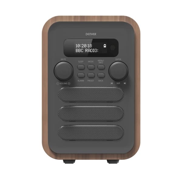Denver Radio FM DAB+ Bluetooth DAB-48GR Trä/Grafitgrå