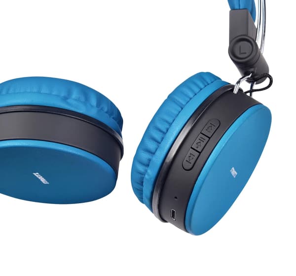 STREETZ Vikbart on-ear BT headset, 3.5 mm, blå