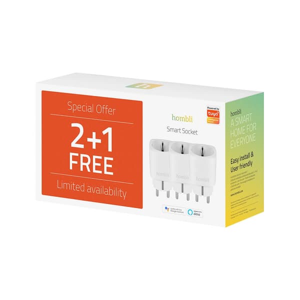 Hombli EU Smart Plug Promo Pak 2+1 Hvit