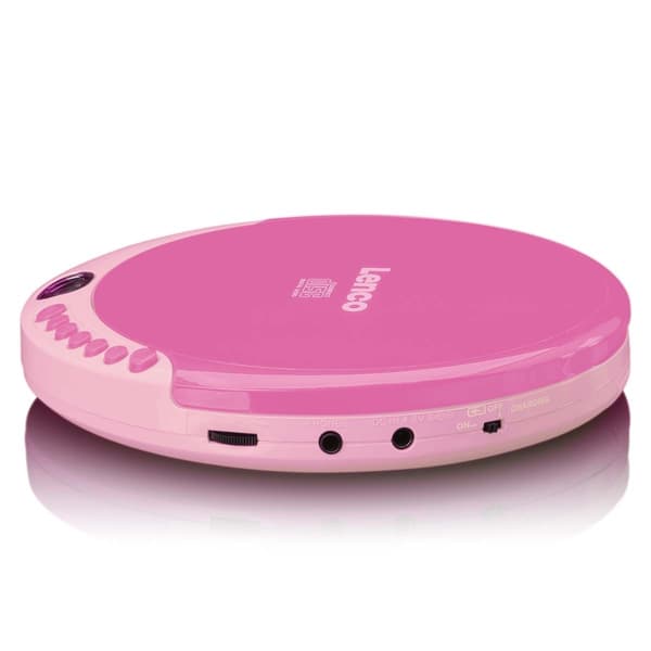 Lenco Bærbar CD-spiller med ladefunksjon Pink