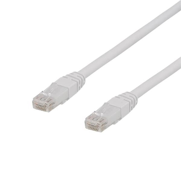 DELTACO U/UTP Cat6a patchkabel, 15m, 500MHz, LSZH, vit
