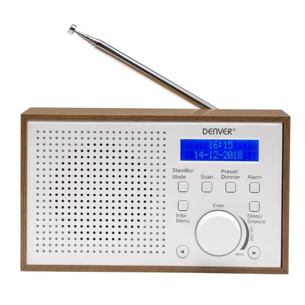 Denver FM/DAB+ Radio Trä/Vit