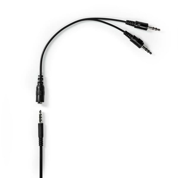 Nedis PC-headset | Over-Ear | Stereo | 1x 3.5 mm / 2x 3.5 mm | Fold-væk-mikrofon | Sort