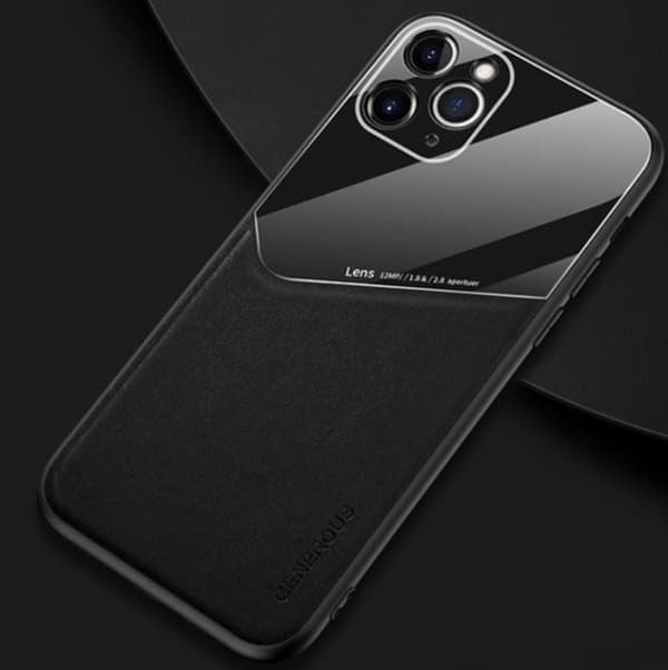 Smart mobilcover med magnet til iPhone 12 Pro Max, Sort
