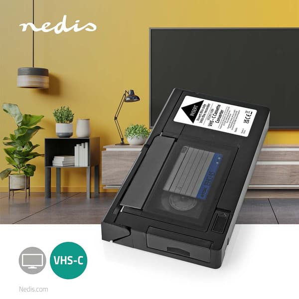 Nedis VHS Converter | Konvertering: VHS-C til VHS | Plug and play | Sort