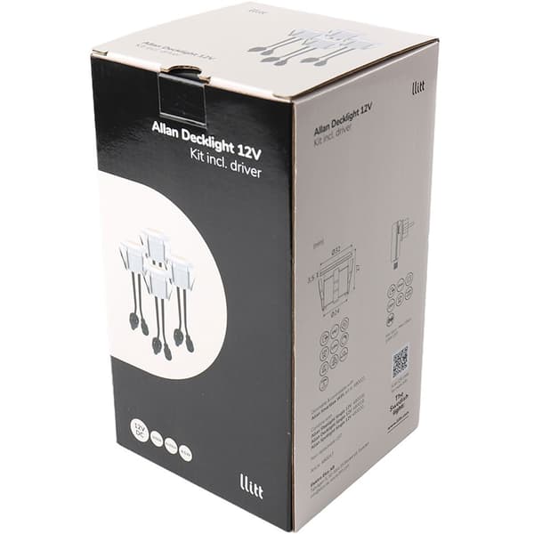 Llitt Allan Decklight kit 4-pack inkl strömadapter 12V 3000K 10lm IP67