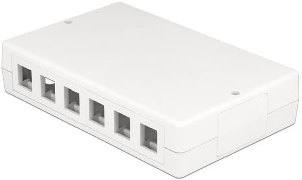 DeLOCK Keystone boks, 12 portar, plast, hvid