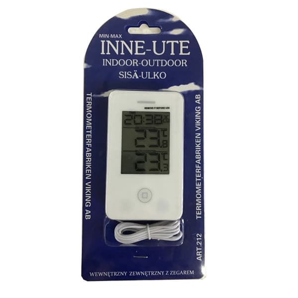 Termometerfabriken Termometer - Digitalt - Inde/Ude - Hvid
