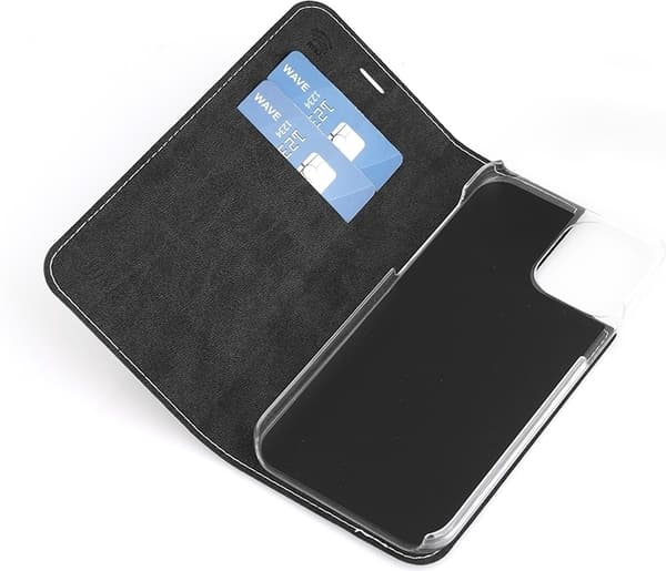 Wave BookCase suojakotelo, iPhone 12 Pro / iPhone 12, ruusukulta