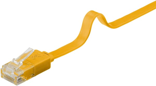 Goobay CAT 6 flat patchkabel, U/UTP, gul kobberleder (CU), 2 m