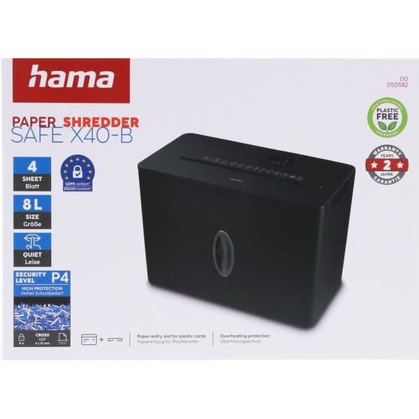 Hama Dokumentförstörare Safe X40-B Svart