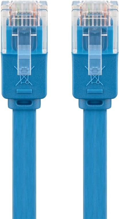 Goobay CAT 6 flat patchkabel, U/UTP, blå kobberleder (CU), 1 m