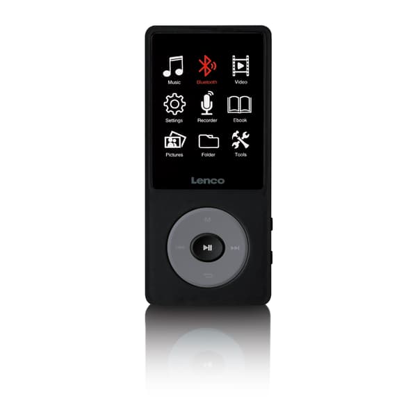 Lenco MP3/MP4-afspiller med Bluetooth® og 8 GB intern hukommelse Sort