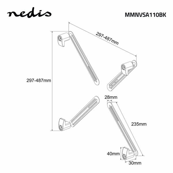 Nedis Adapter Mount Kit | 13 mm | 27 " | Maxvikt: 8 kg