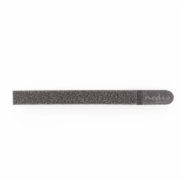 Nedis Hook och Loop Kabel bindare | Plastpåse | Grå | 10 st