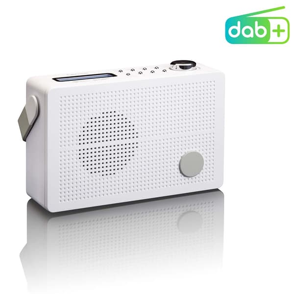 Lenco Bärbar DAB+/FM-radio med alarmfunktion Vit