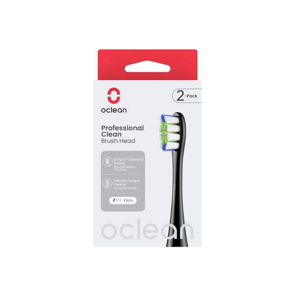 Oclean Børstehode Professional Clean 2-Pakk Svart