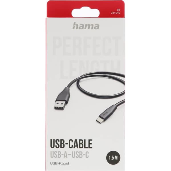 HAMA Charging Cable USB-A to USB-C Black 1.5m