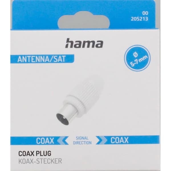 Hama Antennekontakt Koax Hvit