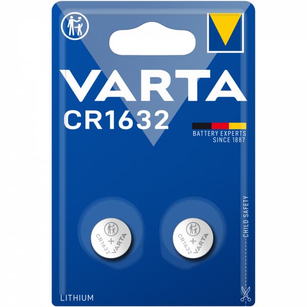Varta CR1632 3V litium knappcellebatteri 2-pakning