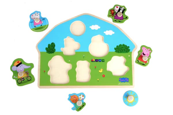 Barbo Toys Peppa Pig-format träpussel - Lekplats