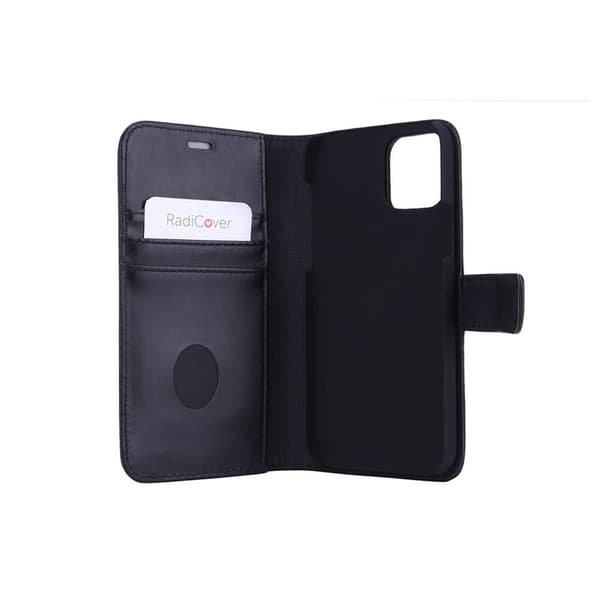 RADICOVER Lompakko iPhone 12 / 12 Pro Säteilysuojattu 2in1 RFID Musta