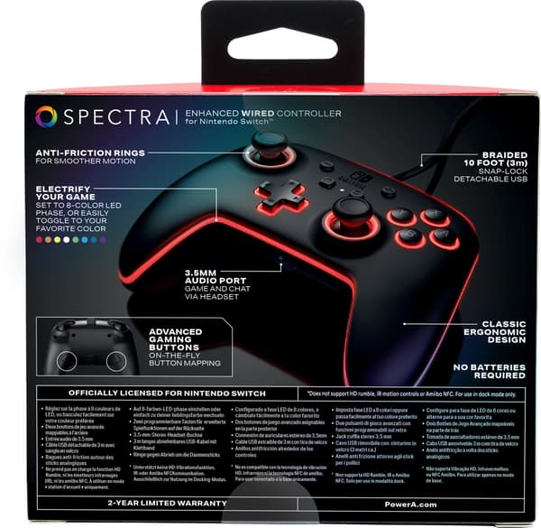PowerA Spectra Enhanced Wired Controller, svart, Switch