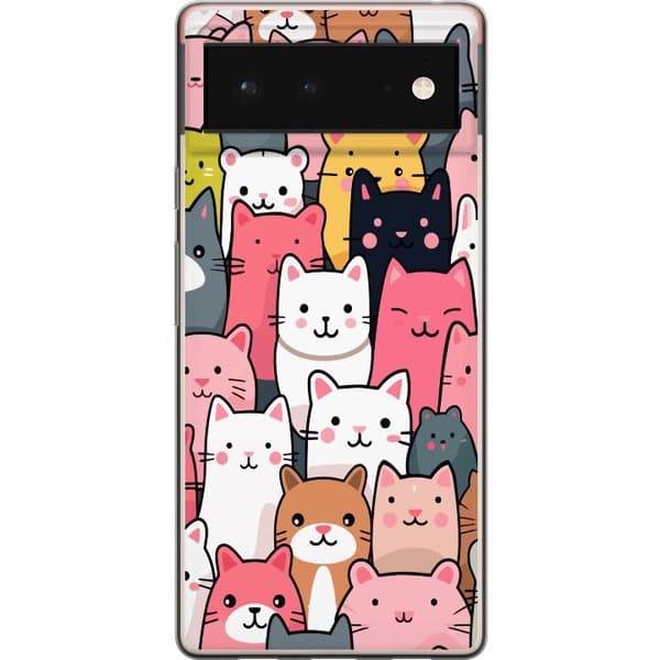 Mobildeksel til Google Pixel 6 med Kattmønster motiv