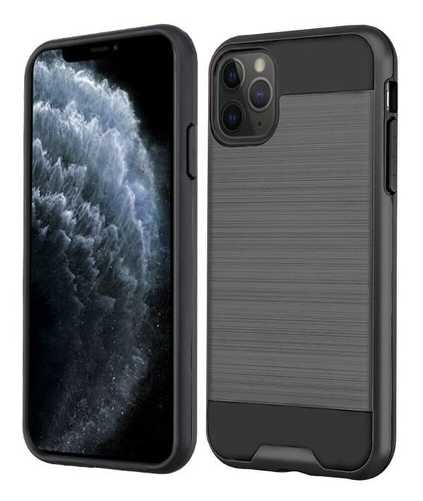 Etui til iPhone 13 Pro Max børstet metall, Grå