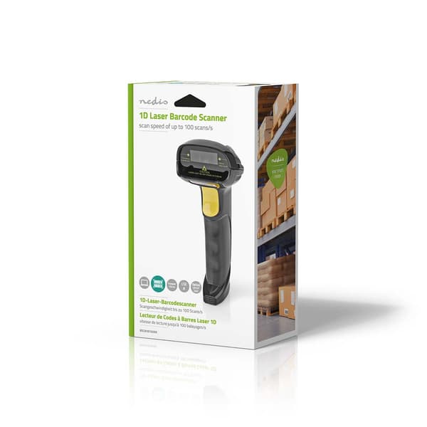 Nedis Strekkode Skanner | Laser | Wired | 1D Linear | USB-Strøm | USB 2.0