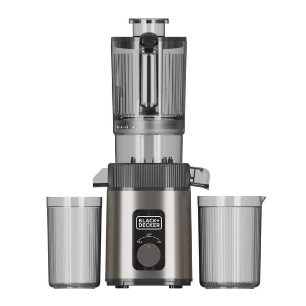BLACK+DECKER Juicer Slow Juicer 1400W Rustfritt Stål