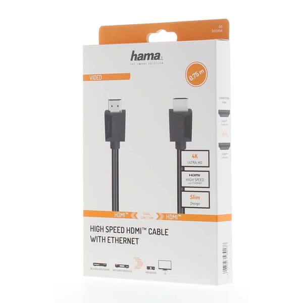 Hama Kabel HDMI High Speed 4K 18 Gbit/s 0,75m