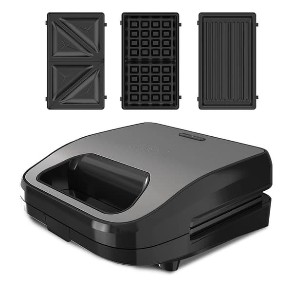 BLACK+DECKER Multigrill 3-i-1 Panini Toaster Vaffeljern 750W