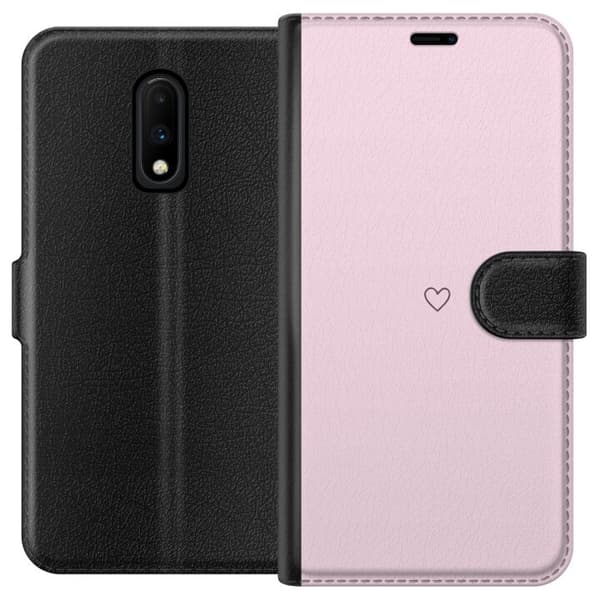 Lompakkokotelo OnePlus 7-laitteelle, jossa on Sydän kuvio