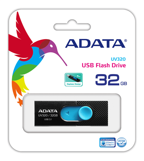 adata UV320 32 GB svart/blå USB 3.1