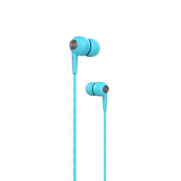 Devia trådbundna hörlurar Kintone jack 3,5mm blå