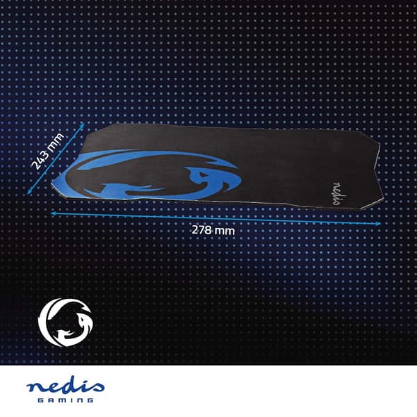 Nedis Gaming musematte | Gummi / Mikrofiber | Sort