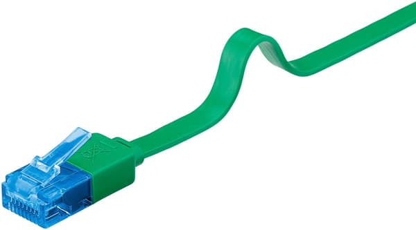 Goobay CAT 6A platt patchkabel, U/UTP, grön kopparledare (CU)