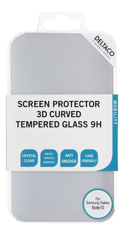 DELTACO näytönsuoja Samsung Galaxy Note 10:lle, kaartuvuus 3D
