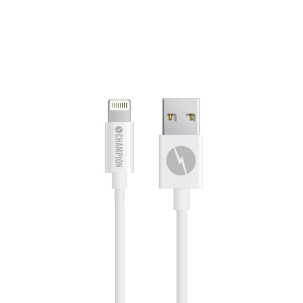 Champion USB-A til Lightning-kabel 2 m hvit