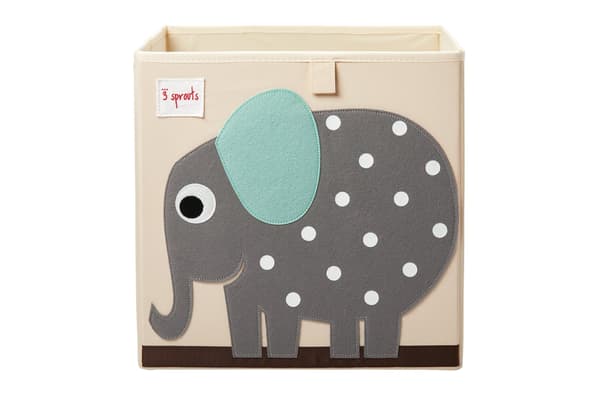 3 Sprouts Opbevaringskasse - grå elefant
