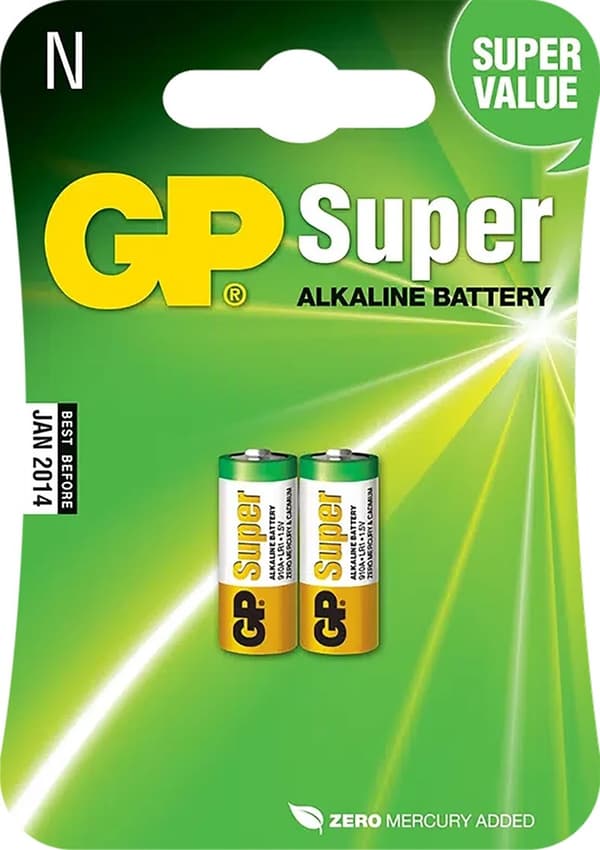 GP Super Alkaline LR1-batteri, 910A, 2-pk