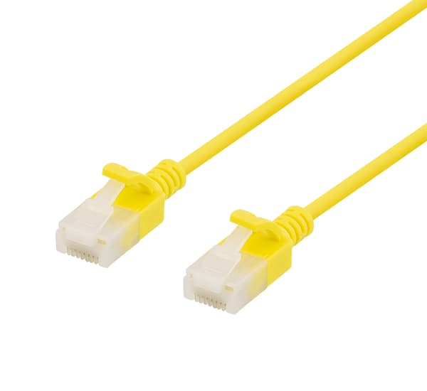 Deltaco U/UTP Cat6a patchkabel, slim, 5m, LSZH, gul