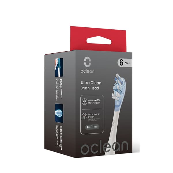 Oclean Børstehode Ultra Clean 6-Pakk Hvit