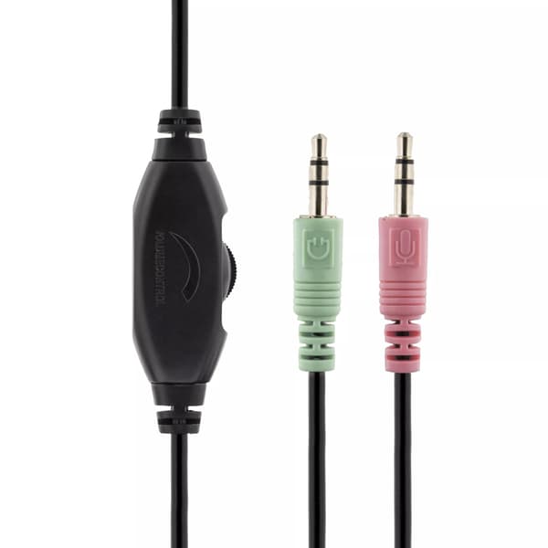 DELTACO headset, 32 Ohm, 2,5 m kabel, svart
