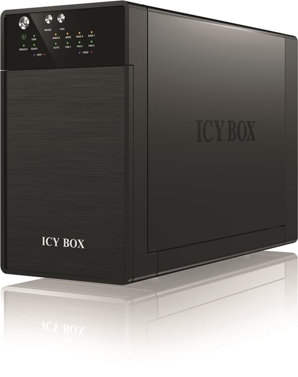 ICY BOX ulk. RAID-kotelo 2x3,5" SATA-hdd:lle, USB 3.0/eSATA, mu
