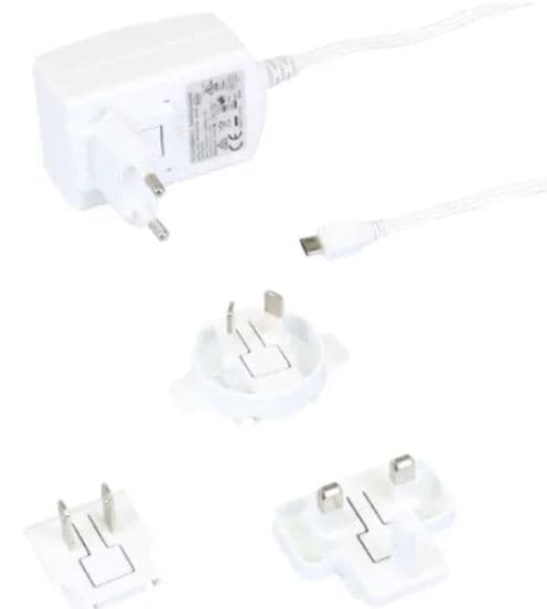 Raspberry Pi Official Micro USB strømadapter EU-UK-plugg 5,1V 2,5A white