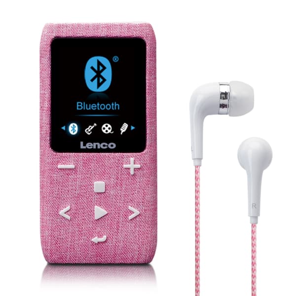 Lenco MP3/MP4-soitin Bluetooth® 8 GB Micro SD-kortti Vaaleanpunainen