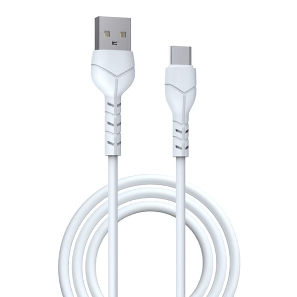 Devia kaapeli Kintone EC145 USB - USB-C 1,0 m 2,1A valkoinen